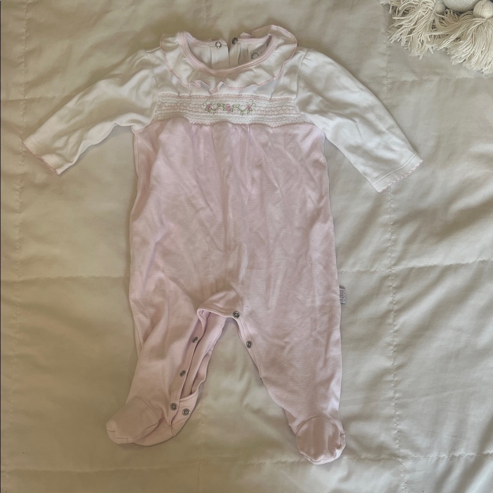 Charming Pink and White Kids Footie